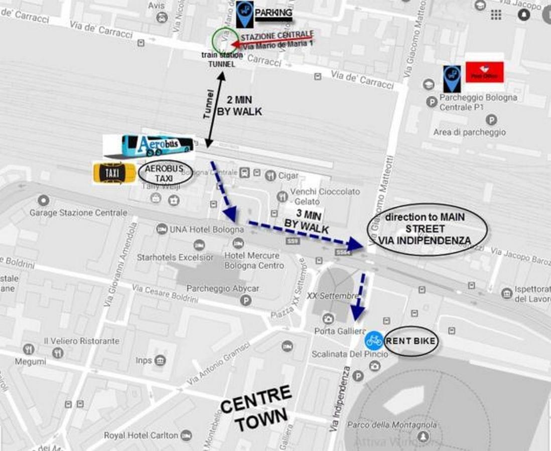 Stazione Centrale Bed & Breakfast Bologna Bagian luar foto